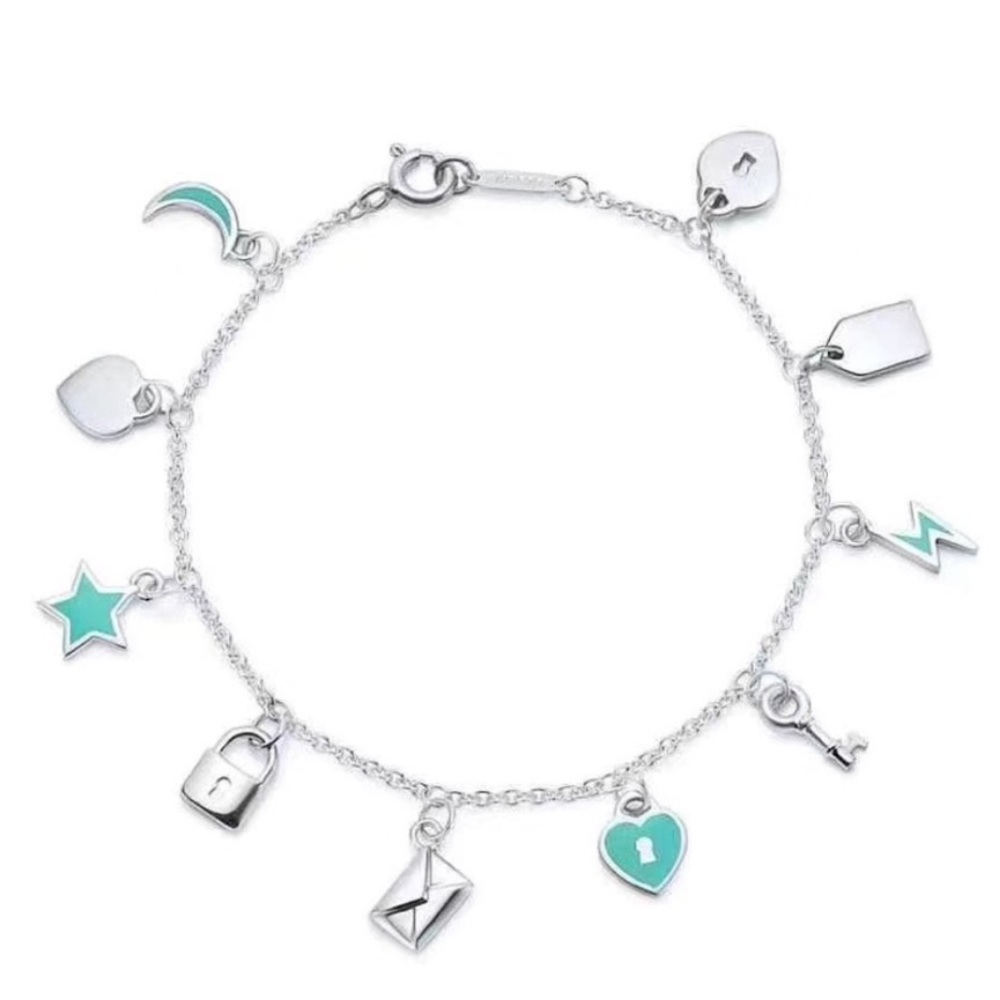 Tiffany and Co Love Notes Dangle Charm bracelet